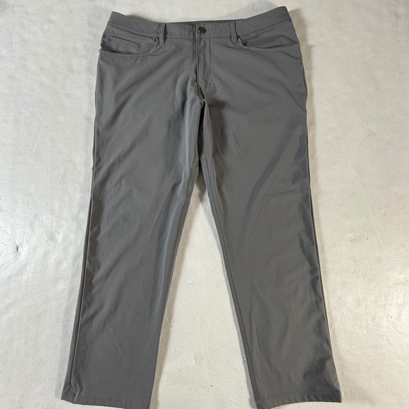 Lululemon ABC Warpstreme Pants Mens 38X30 Gray Slim Fit Technical Fabric LM5A43S - Picture 2 of 8